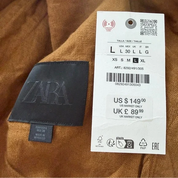 Zara Oversized linen Jacket - Picture 7 of 10